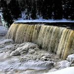 Upper Tahquamenon Falls in Winter. Affectionately known as "Root Beer Float"